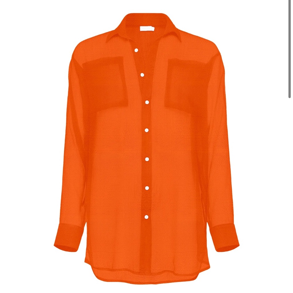 Jade Swim Mika Top + Short 2pc Beach Set in Orange Horizon Cotton - Picture 5 of 9